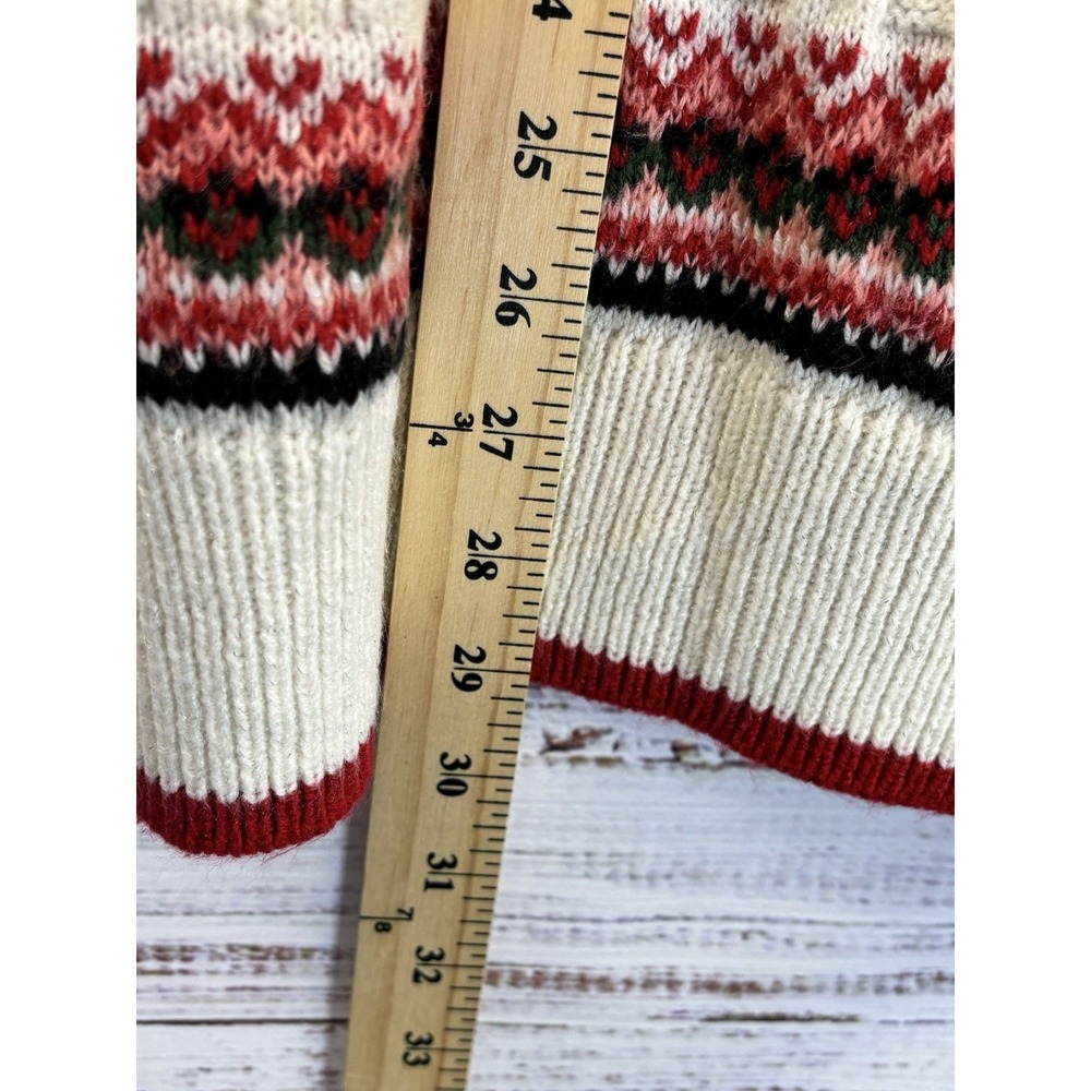 Vintage Y2K Mossimo Rose Cable Knit Sweater M Cottagecore Romantic Fair Isle - Picture 7 of 8